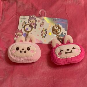 Cutesters Bunny Plush Keychains - Pink